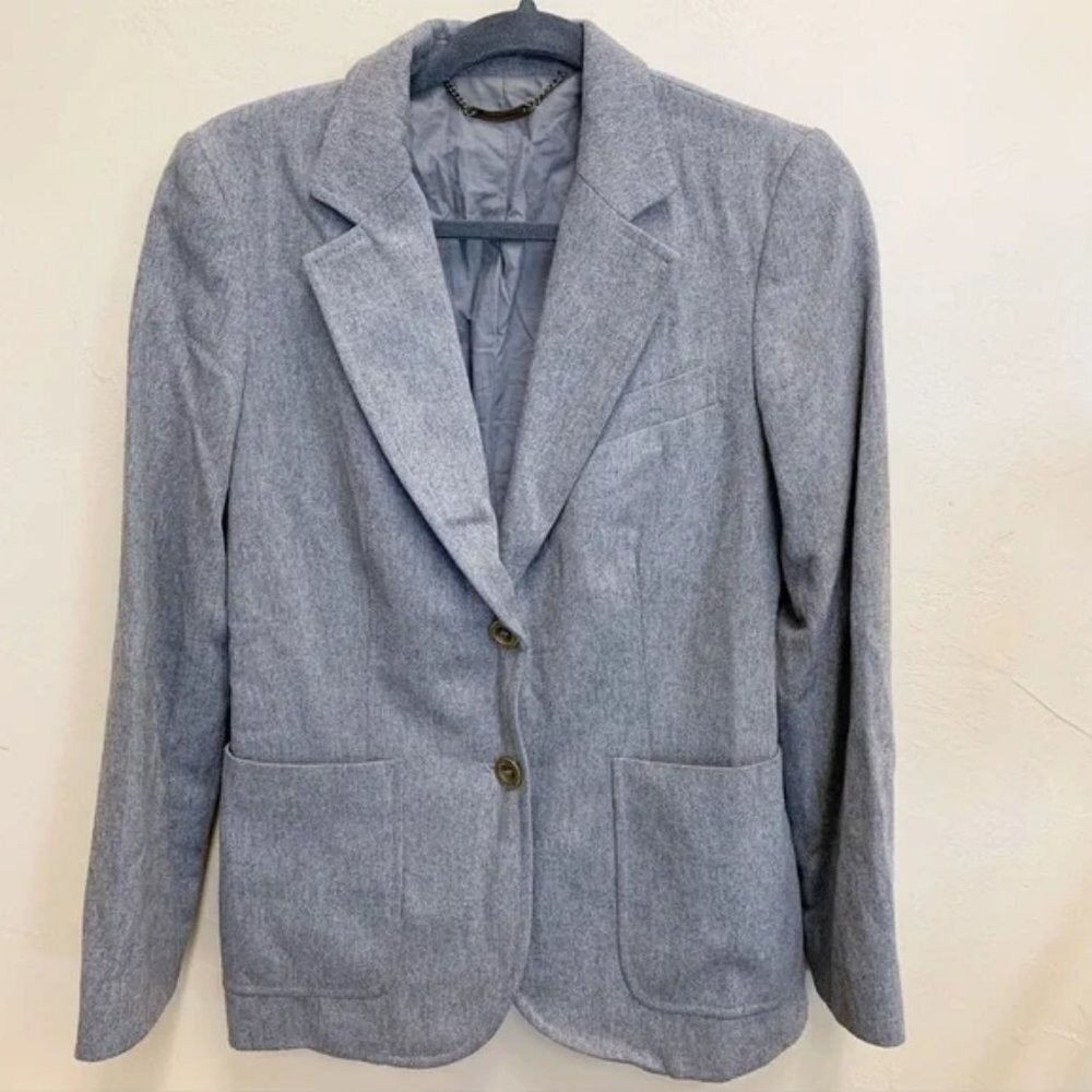 See By Chloe Grey Wool Blazer Two-Button Preppy Grannycore Style‎ Size 10